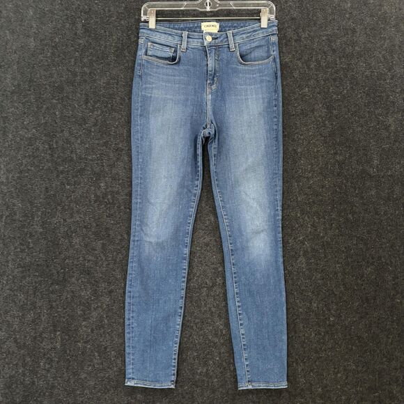 L'AGENCE Jeans Womens 28 Blue High Rise Skinny Vintage Wash Made USA Stretch - Picture 1 of 12
